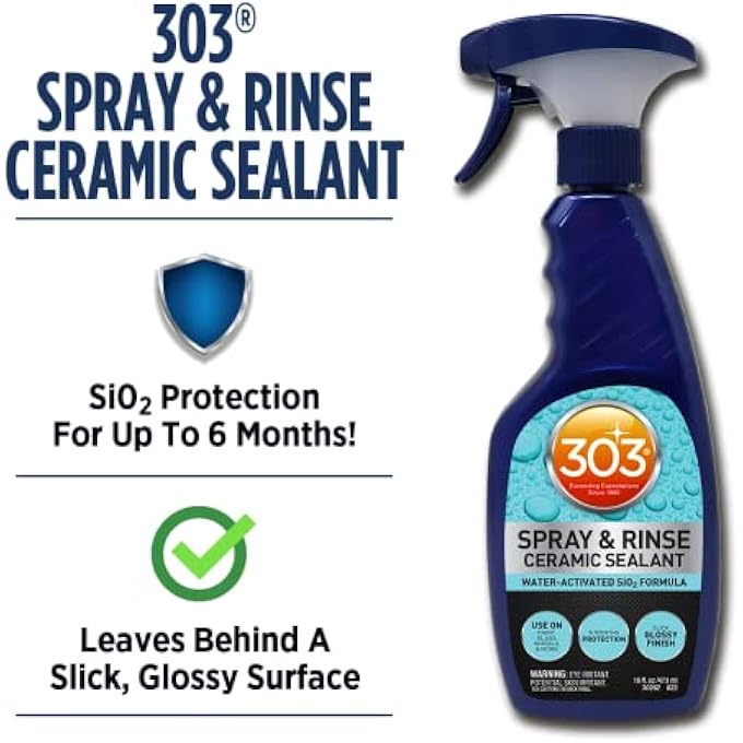 303 SPRAY & RINSE CERAMIC SEALANT  QUICK CERAMIC COATING  WATER-ACTIVATED SIO2 FORMULA  6 MONTHS OF PROTECTION  WATER REPELLENT CERAMIC SPRAY  EASY TO USE  16 OZ (PACK OF 1) (30262) - Image 2